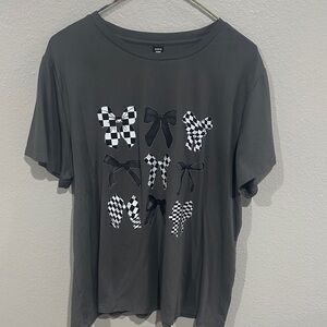 - Black & White Bow graphic tee